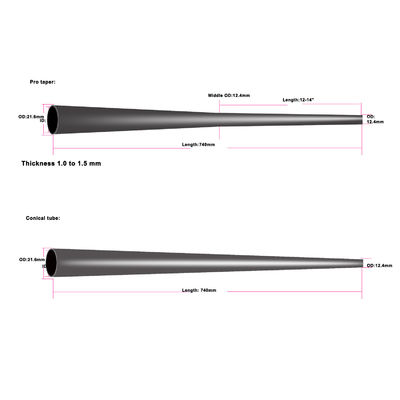 Простая УД из углеродного волокна Pro Taper Snooker Cue Golf Shaft Tube для низких отклонений